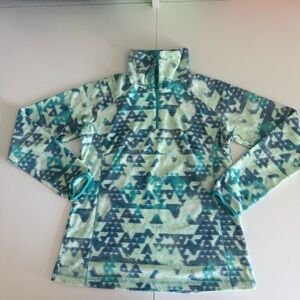 Women’s Columbia Blue and Green Patterned Fleece Jacket